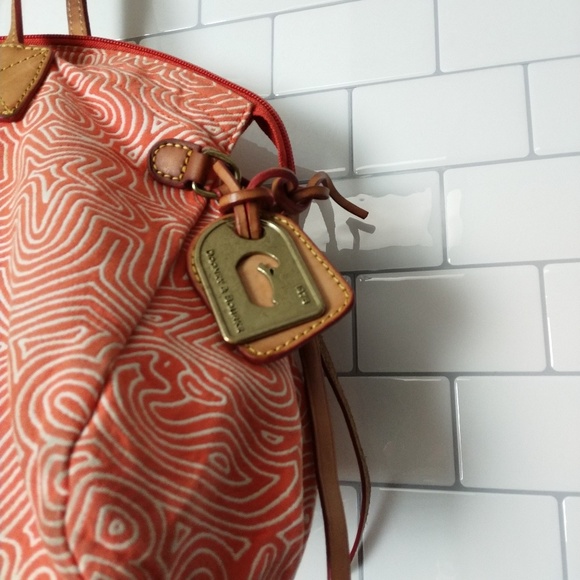 Dooney and Bourke coral canvas spring satchel - Picture 3 of 6